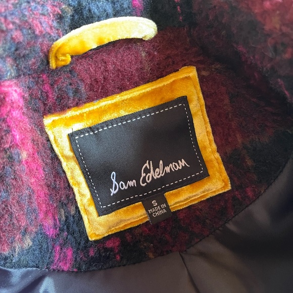 Sam Edelman Women's Double-Breasted Plaid Coat - Picture 3 of 3